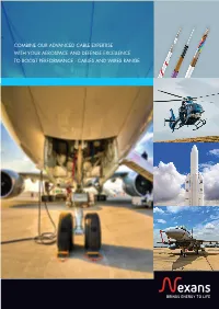 COMBINE OUR ADVANCED CABLE EXPERTISE with YOUR AEROSPACE and DEFENSE EXCELLENCE to BOOST PERFORMANCE : CABLES and WIRES RANGE Summary