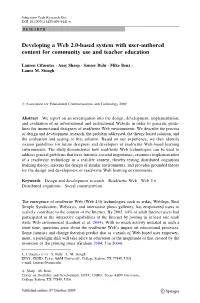 Developing a Web 2.0-Based System with User-Authored Content for Community Use and Teacher Education