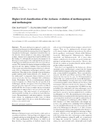 Higher-Level Classification of the Archaea: Evolution of Methanogenesis and Methanogens