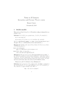 Notes on Di Domains Semantics and Domain Theory Course