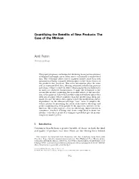 Quantifying the Benefits of New Products: the Case of the Minivan