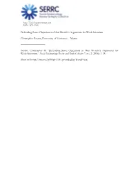 Defending Some Objections to Moti Mizrahi's Arguments for Weak