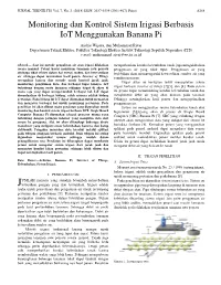 Monitoring Dan Kontrol Sistem Irigasi Berbasis Iot Menggunakan Banana Pi