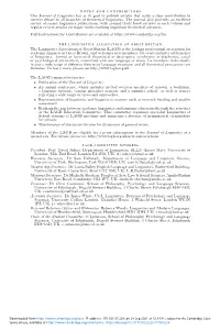 Notes for Contributors