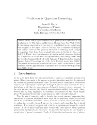 Prediction in Quantum Cosmology