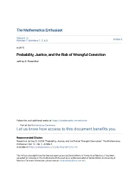 Probability, Justice, and the Risk of Wrongful Conviction