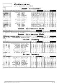 Weekly Program Soccer