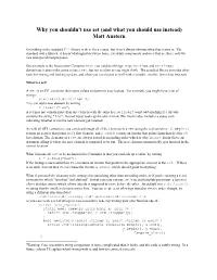 Why You Shouldn't Use Set (And What You Should Use Instead) Matt Austern