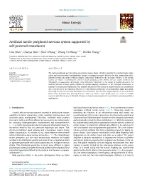 Artificial Tactile Peripheral Nervous System Supported by Self-Powered Transducers