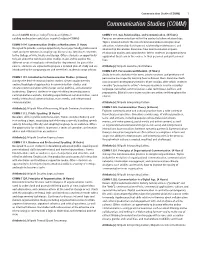 Communication Studies (COMM) 1 Communication Studies (COMM)