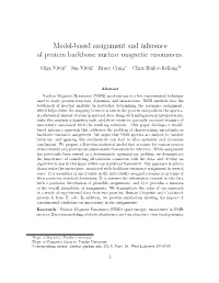 Model-Based Assignment and Inference of Protein Backbone Nuclear Magnetic Resonances