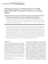 Differentially Affect Monoamine Transporters and Abuse Liability