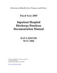 Inpatient Hospital Discharge Database Documentation Manual