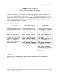 Powerdb Software Listing of Supported Instruments