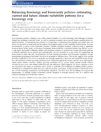 Balancing Bioenergy and Biosecurity Policies: Estimating Current and Future Climate Suitability Patterns for a Bioenergy Crop