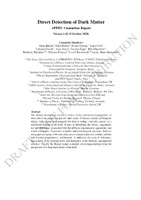 Direct Detection of Dark Matter APPEC Committee Report Version 1.02 (9 October 2020)