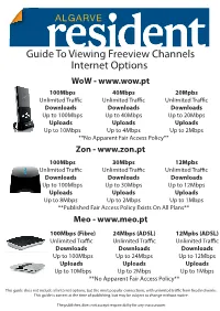 Guide to Viewing Freeview Channels Internet Options