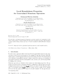 Local Boundedness Properties for Generalized Monotone Operators