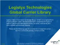 Logistyx Technologies Global Carrier Library