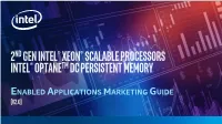 2Nd Gen Intel® Xeon® Scalable Processors Intel® Optane™ DC