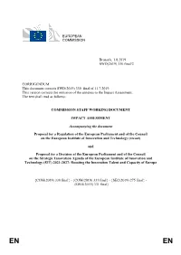 330 Final/2 CORRIGENDUM This Document Corrects SWD(2019)