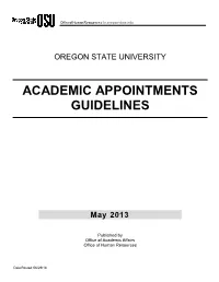 Academic Appointment Guidelines
