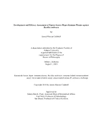 Development and Efficacy Assessment of Equine Source Hyper-Immune Plasma Against Bacillus Anthracis