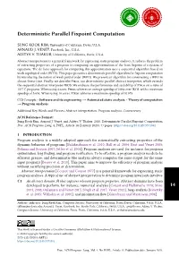 Deterministic Parallel Fixpoint Computation