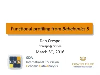 Func6onal Profiling from Babelomics 5