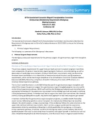 Genitourinary Membership Requirements Workgroup Meeting Summary February 17, 2021 Conference Call
