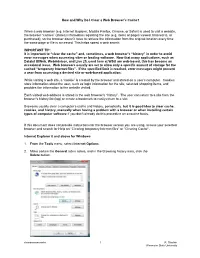 How and Why Do I Clear a Web Browser's Cache? When a Web
