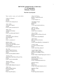 2007 Final List of Participants