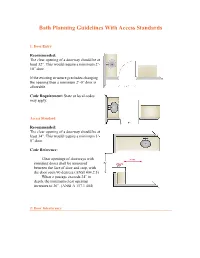 Bath Planning Guidelines with Access Standards