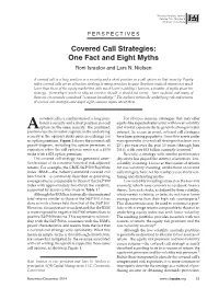 Covered Call Strategies: One Fact and Eight Myths Roni Israelov and Lars N