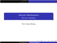 Discrete Mathematics Discrete Probability