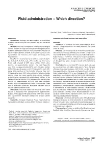 Fluid Administration − Which Direction?
