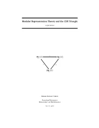 Modular Representation Theory and the CDE Triangle