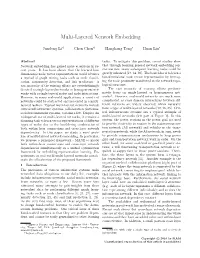 Multi-Layered Network Embedding