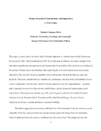Obama, Structural Contradictions, and Imperatives (A Post Script)