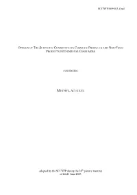 Opinion on the SCCNFP on Methyl Acetate