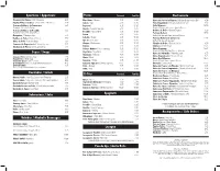 Sopas / Soups Spaghetti Acompanantes / Side Orders