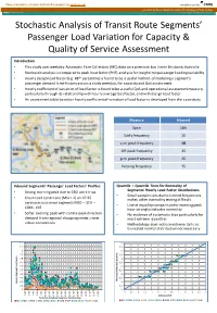 Stochastic Analysis of Transit Route Segments' Passenger Load