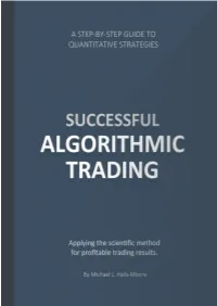 Successful Algorithmic Trading