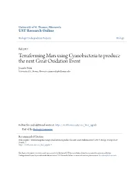 Terraforming Mars Using Cyanobacteria to Produce the Next Great Oxidation Event Jennifer Walz University of St