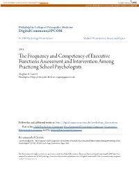 The Frequency and Competency of Executive Functions Assessment