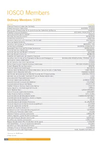 IOSCO Members Ordinary Members (129)