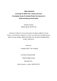 Learning Life Skills from Takalani Sesame: a Reception Study of Selected Grade One Learners in Pietermaritzburg, South Africa
