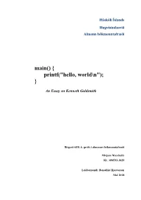 Printf("Hello, World\N"); }