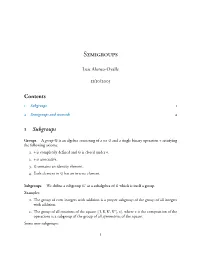 Semigroups and Monoids 