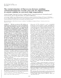 The Crystal Structure of Pyrococcus Furiosus Ornithine Carbamoyltransferase Reveals a Key Role for Oligomerization in Enzyme Stability at Extremely High Temperatures